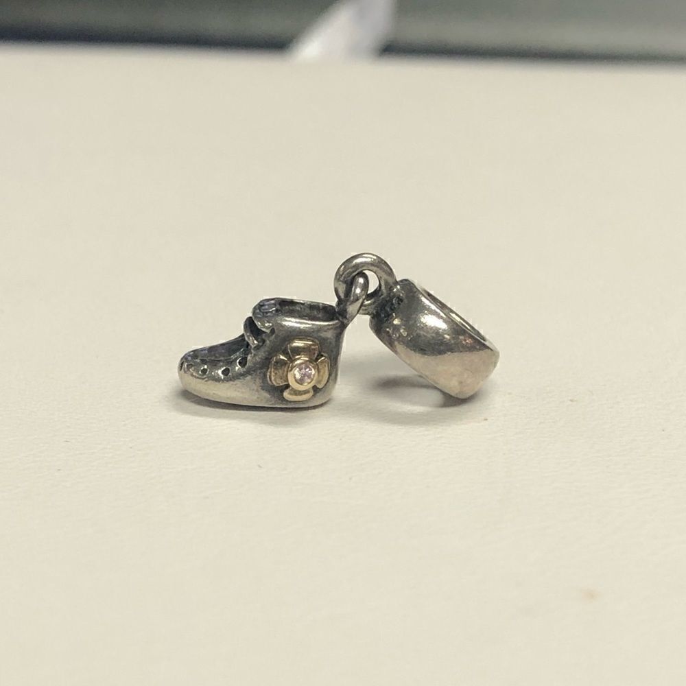Pandora ALE shoe charm pendant STERLING SILVER & 14K gold for bracelet